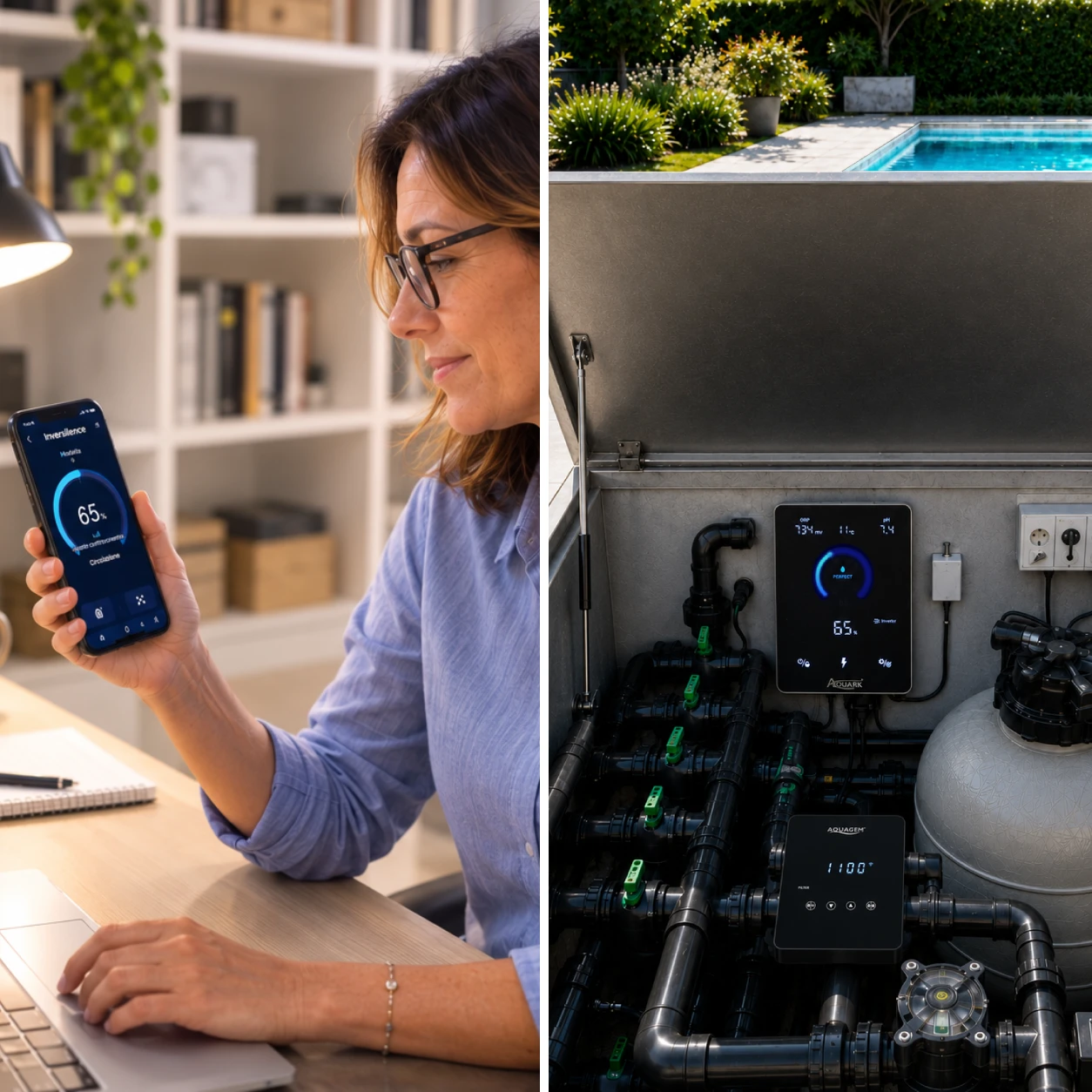 controllo locale tecnico piscina dal telefono con app